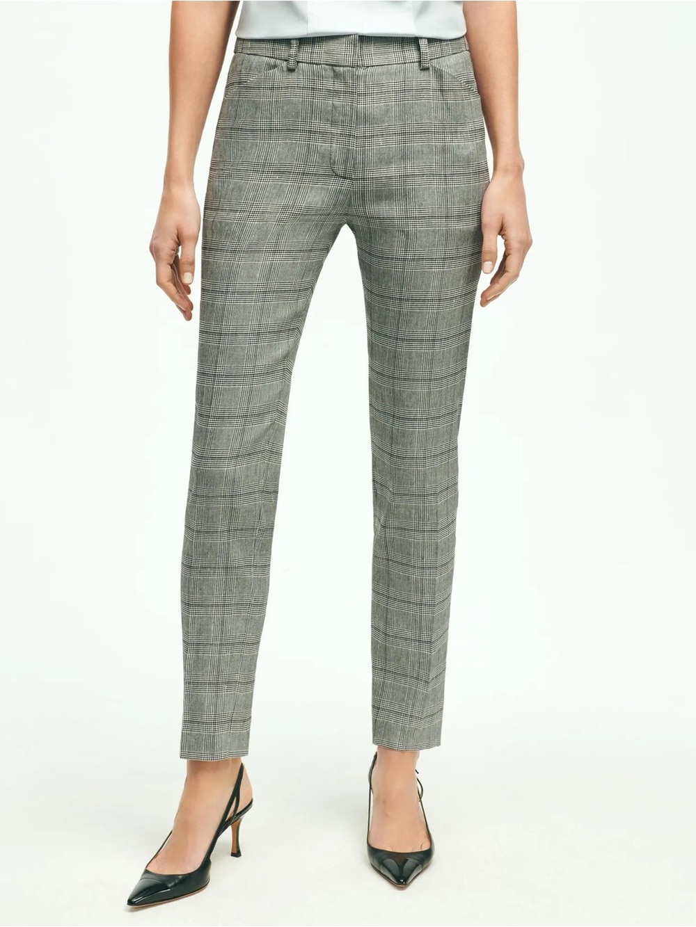Brooks Brothers Linen Blend Glen Plaid Pants size 4